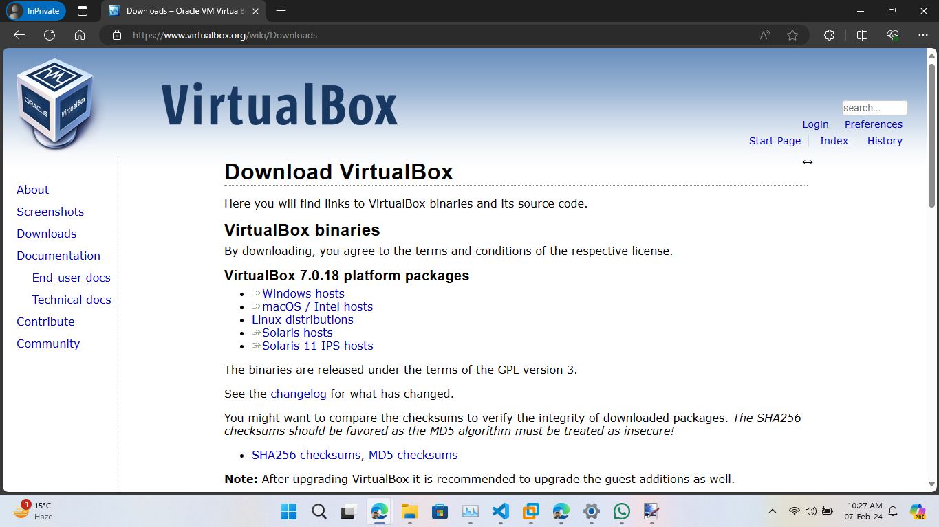 Download Virtualbox