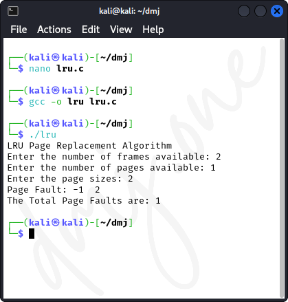 LRU Page Replacement