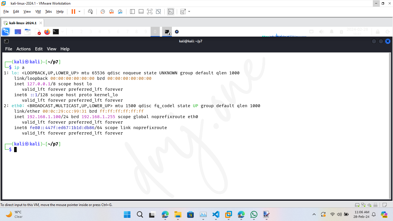 Output of ip a command