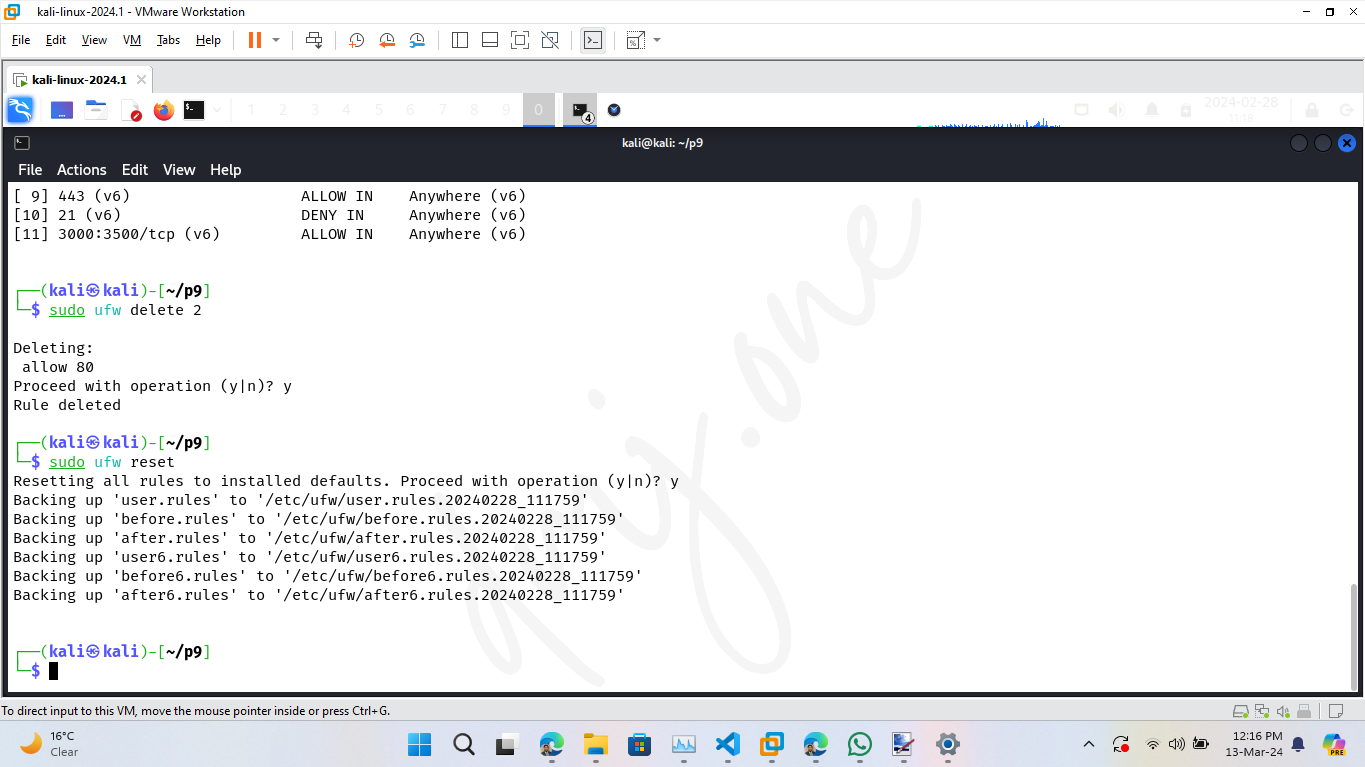 Resetting Firewall Configuration